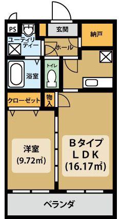 グランツ(1LDK/2階)の間取り写真