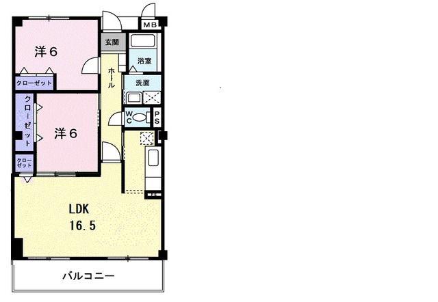 ラフィーネ生駒(3LDK/1階)の間取り写真