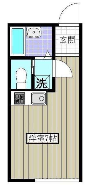サニーグレイス国立(ワンルーム/1階)の間取り写真