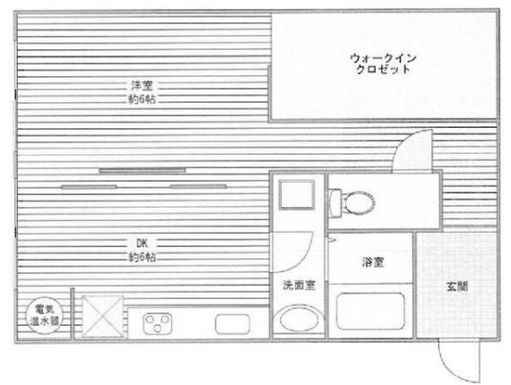 奥野ビル(1LDK/2階)の間取り写真