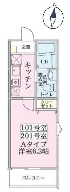 PIER S&T(1K/2階)の間取り写真