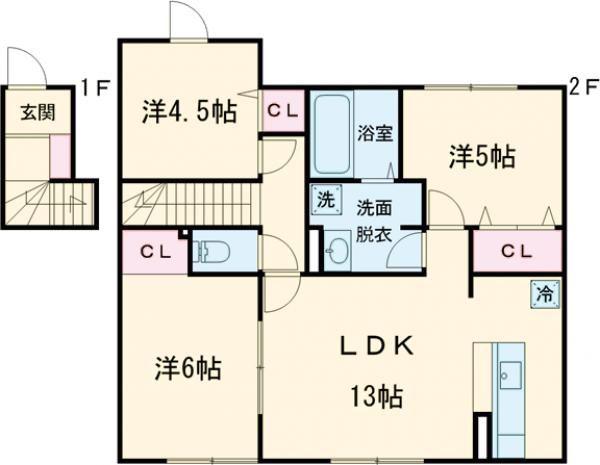 FIRST SKY B(3LDK/2階)の間取り写真