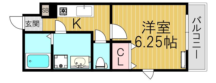 EXハイツ天美III(1K/2階)の間取り写真