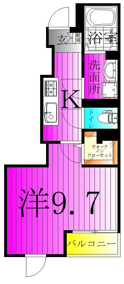 フローラ高野(1K/1階)の間取り写真
