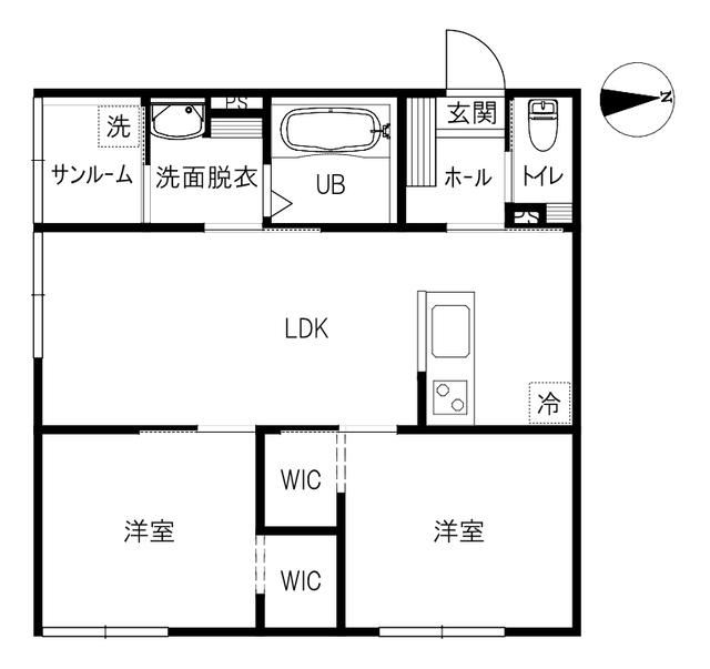 TRIBUTE 1(2LDK/1階)の間取り写真
