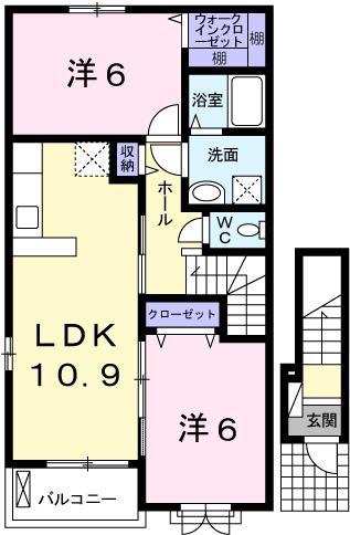 エリーゼ(2LDK/2階)の間取り写真