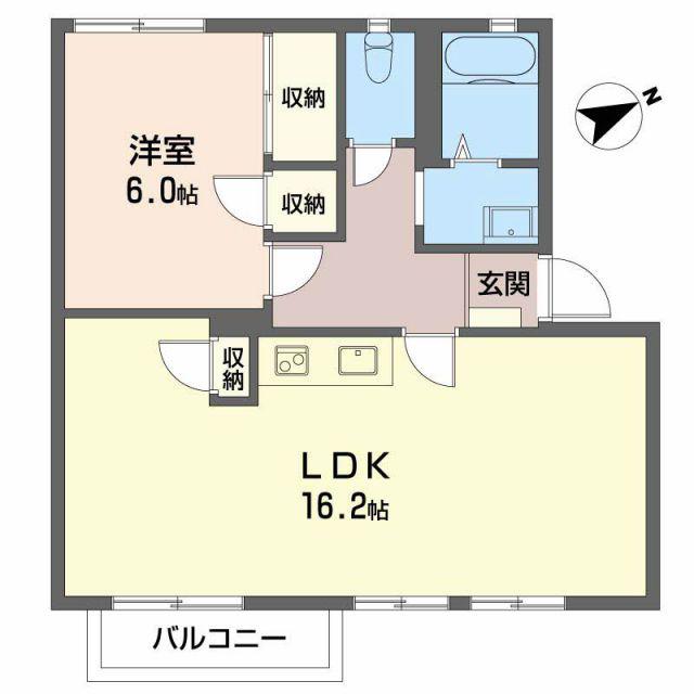 マイハイム日永西 A棟(1LDK/2階)の間取り写真
