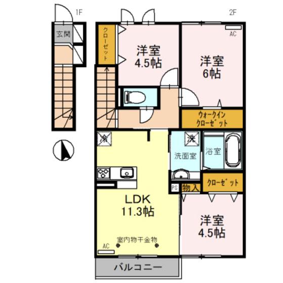 TKヴィレッジ(3LDK/2階)の間取り写真
