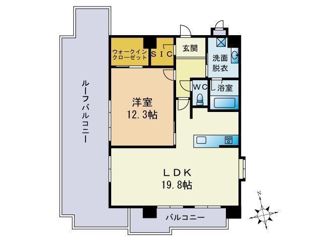 ラフォルトゥーナ姪浜2番館(1LDK/11階)の間取り写真