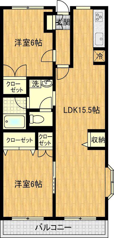 フォルテ(2LDK/2階)の間取り写真