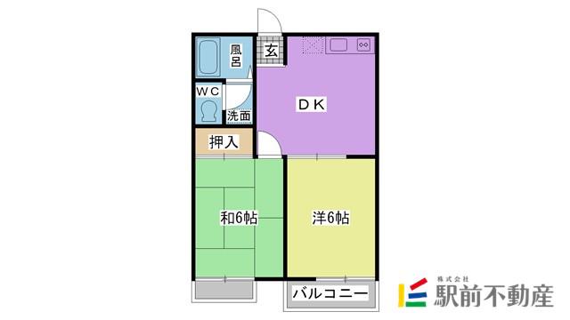 ストリーム荒木(2DK/1階)の間取り写真