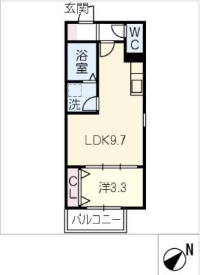 LE COCON 春日井II(1LDK/2階)の間取り写真