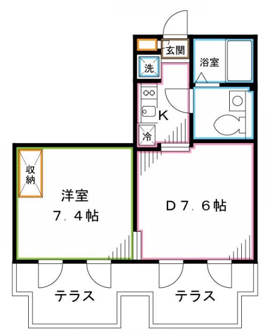 ステラコート中野(1LDK/1階)の間取り写真