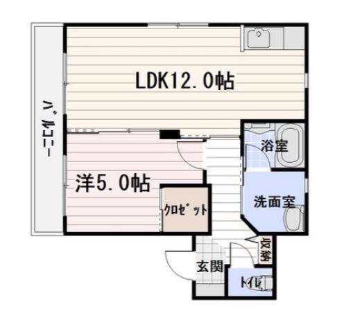 ミルキーウェイV(1LDK/2階)の間取り写真
