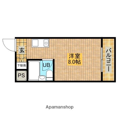 プレアール御陵前(ワンルーム/4階)の間取り写真