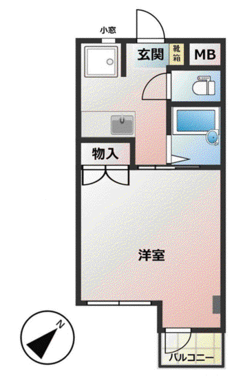 エル新大江(1K/5階)の間取り写真