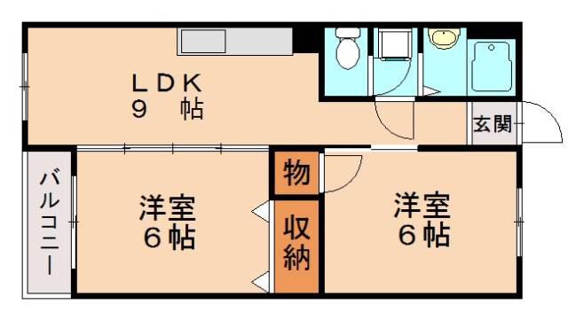 グランドメゾン長丘(2LDK/1階)の間取り写真
