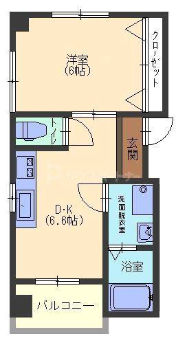 京成押上線 青砥駅 徒歩1分 2階建 築22年(1DK/2階)の間取り写真