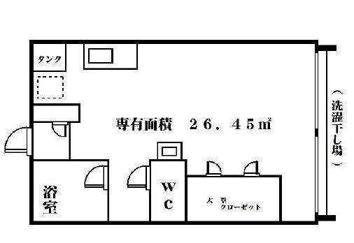 難波マンション(ワンルーム/2階)の間取り写真