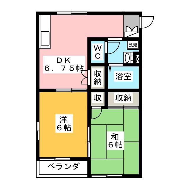 メゾン武蔵関(2DK/2階)の間取り写真