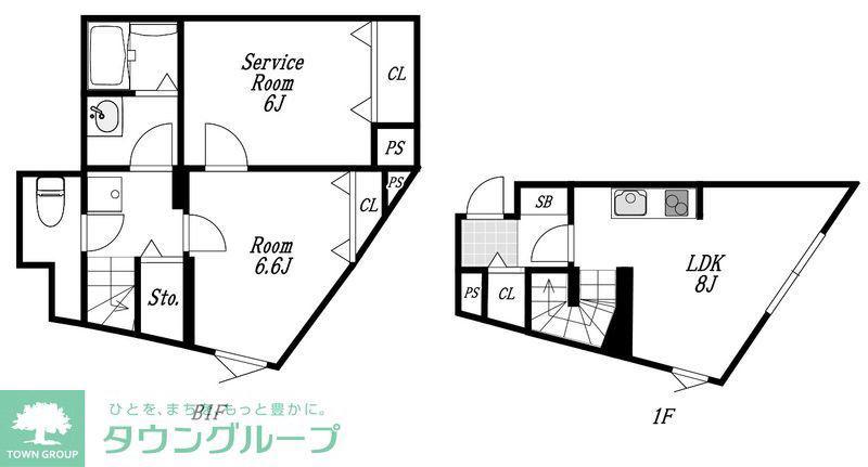 クレストパレス中野(1LDK/1階)の間取り写真