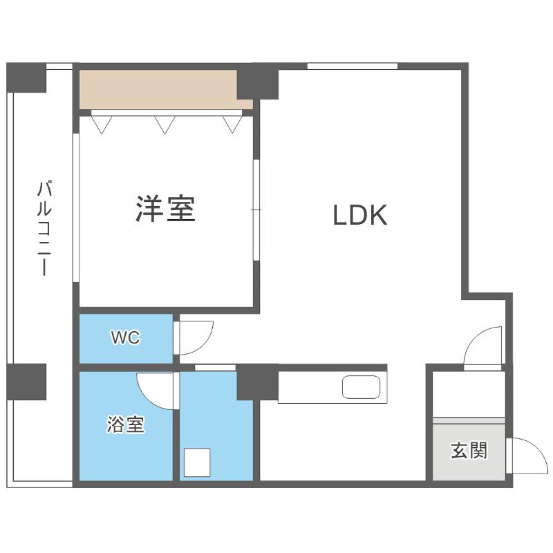 プランドールナギ(1LDK/1階)の間取り写真