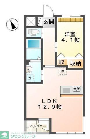 モンテ・スリーズ(1LDK/2階)の間取り写真