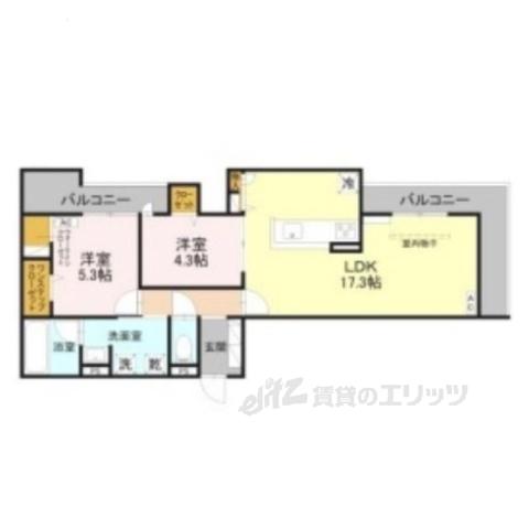 REVE(2LDK/3階)の間取り写真