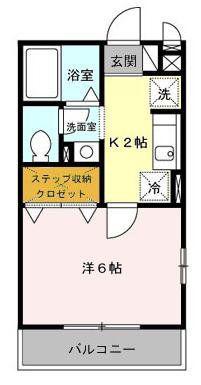 COMFORTIIコンフォート(1K/2階)の間取り写真