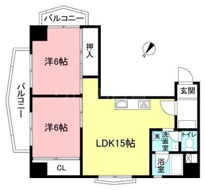 VIP大森パークサイドマンション(2LDK/4階)の間取り写真