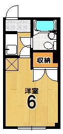 ハウスベルローズ(1K/1階)の間取り写真