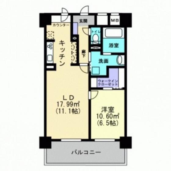 リッチ・クレールマンション(1LDK/2階)の間取り写真