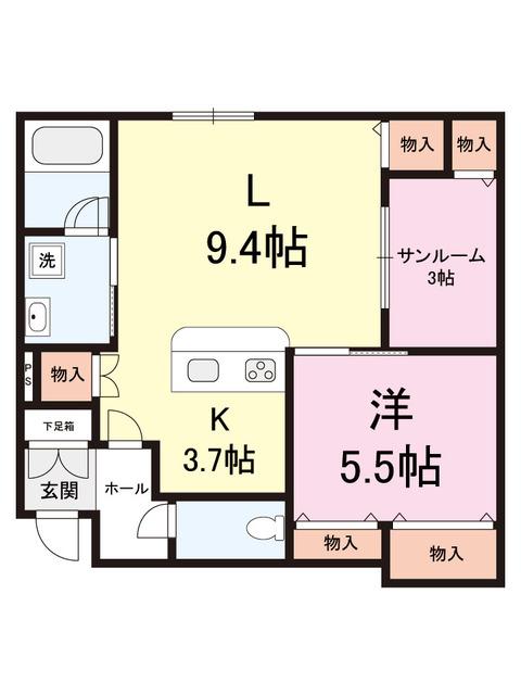 メイセ・ファイブ(1LDK/2階)の間取り写真