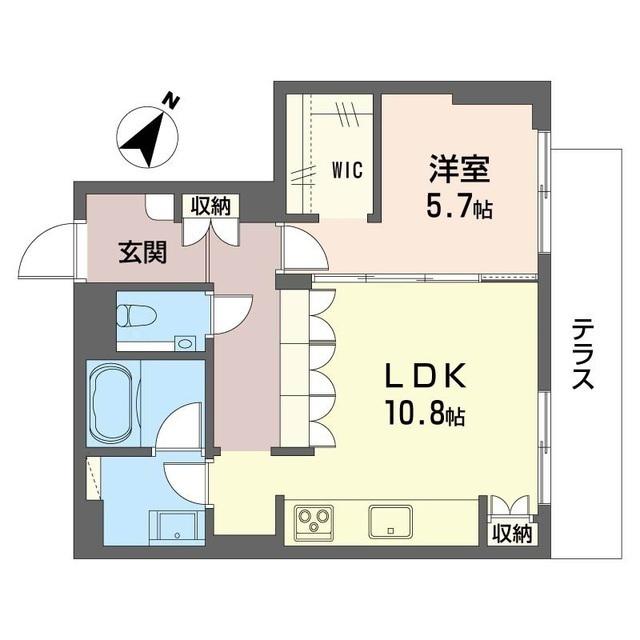 ロワテル(1LDK/1階)の間取り写真