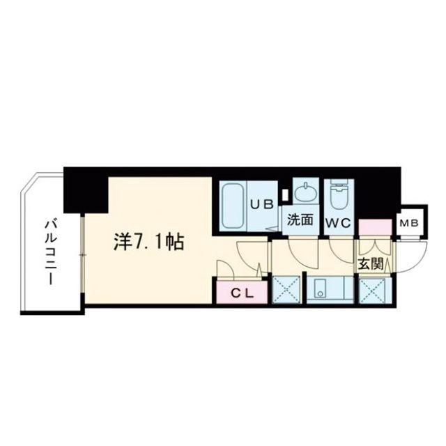 S-RESIDENCE福島玉川DEUX(1K/9階)の間取り写真
