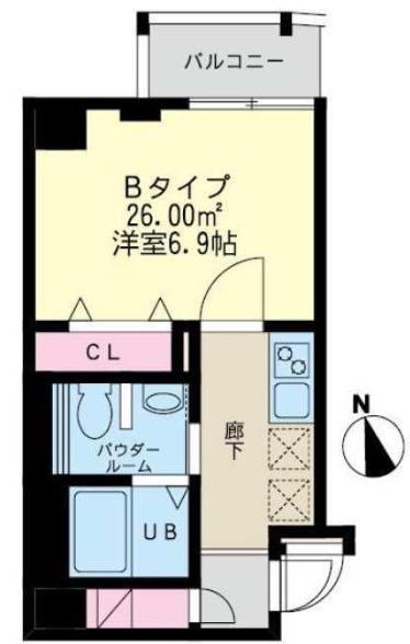 ＪＲ中央線 高円寺駅 徒歩10分 5階建 築11年(1K/2階)の間取り写真