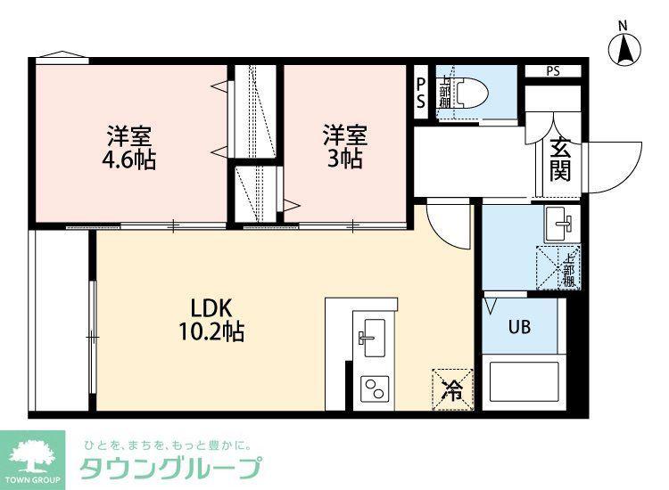 RELIER相模原(2LDK/2階)の間取り写真