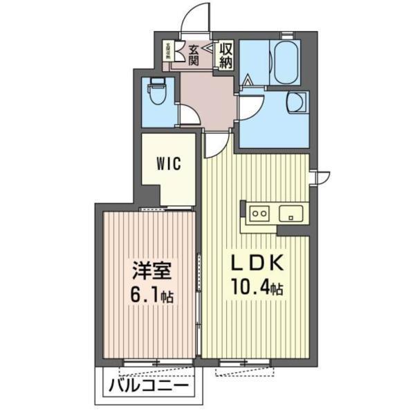 ビューフォレスト A(1LDK/1階)の間取り写真