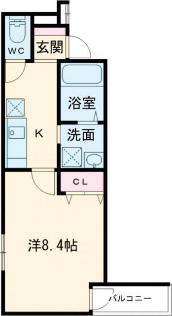 フジパレス住道II番館(1K/2階)の間取り写真