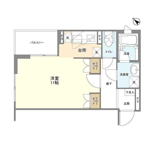 ヒルトップ北沢(ワンルーム/3階)の間取り写真