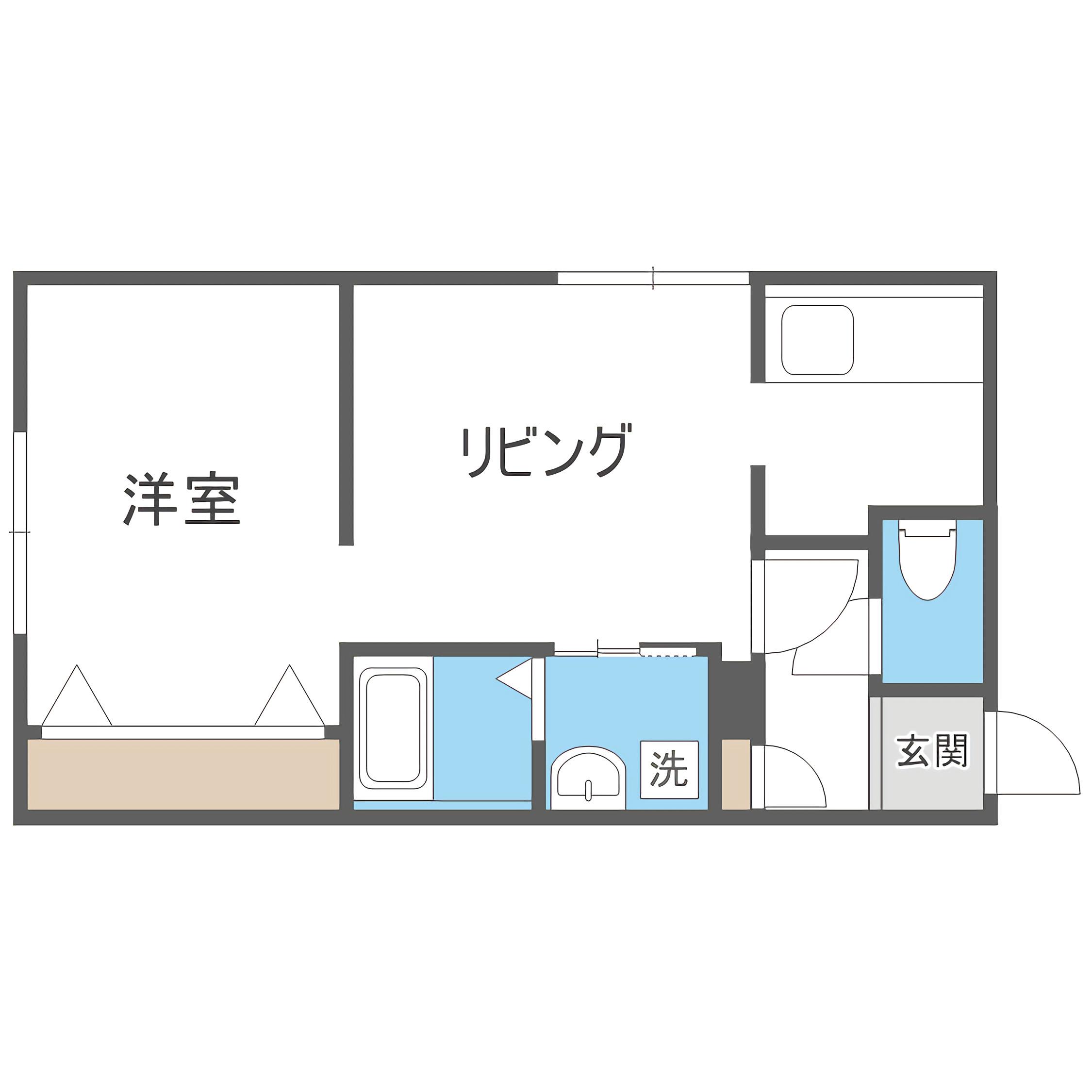 澄川レジデンス(1LDK/1階)の間取り写真