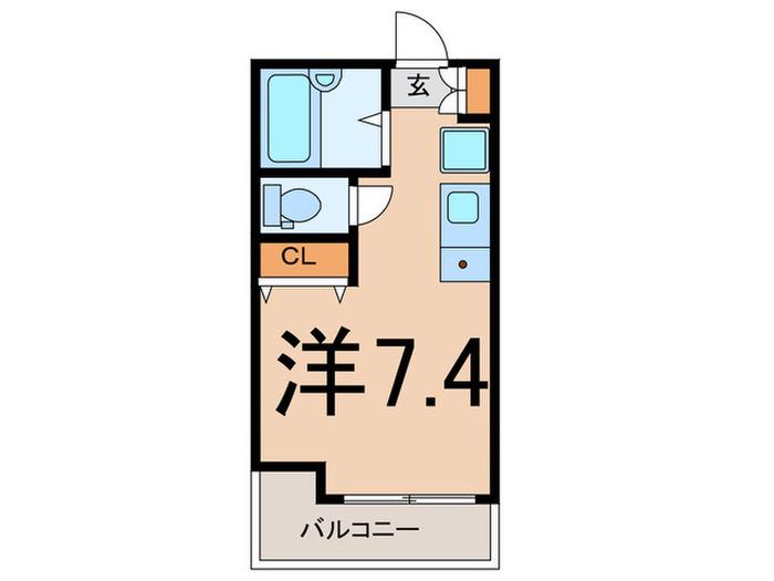 プランドール鶴見(ワンルーム/1階)の間取り写真