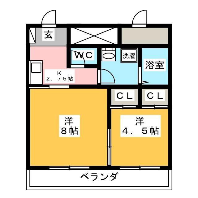 コ・クリエーション秦野(2K/3階)の間取り写真