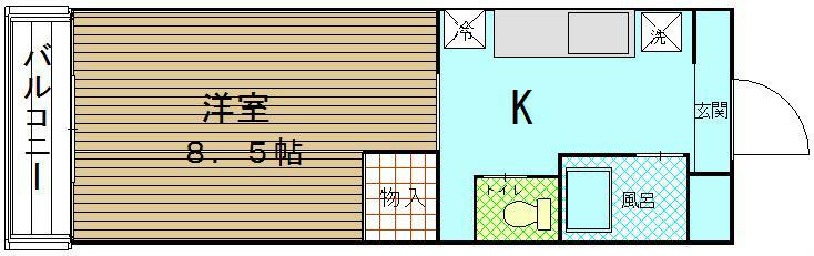 ベーネパラッツオアキ(1K/3階)の間取り写真