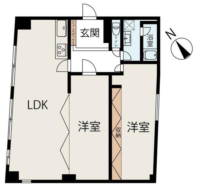 千葉マンション(2LDK/2階)の間取り写真