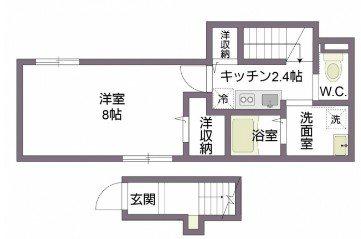 ハルキ押上(1K/2階)の間取り写真