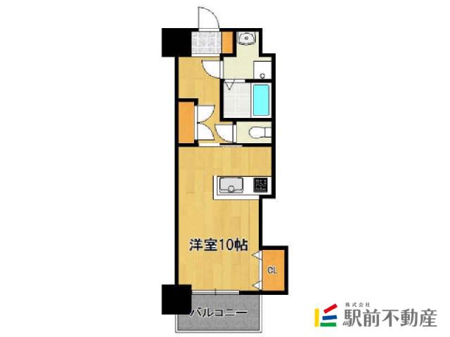 ロイヤル渡辺通II 88(ワンルーム/6階)の間取り写真