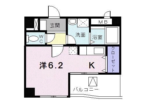 エスタシオン(ワンルーム/8階)の間取り写真
