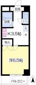 ジュネス北千種(1K/5階)の間取り写真