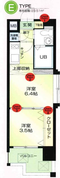 NO.55 ORIENTBLD(1DK/4階)の間取り写真